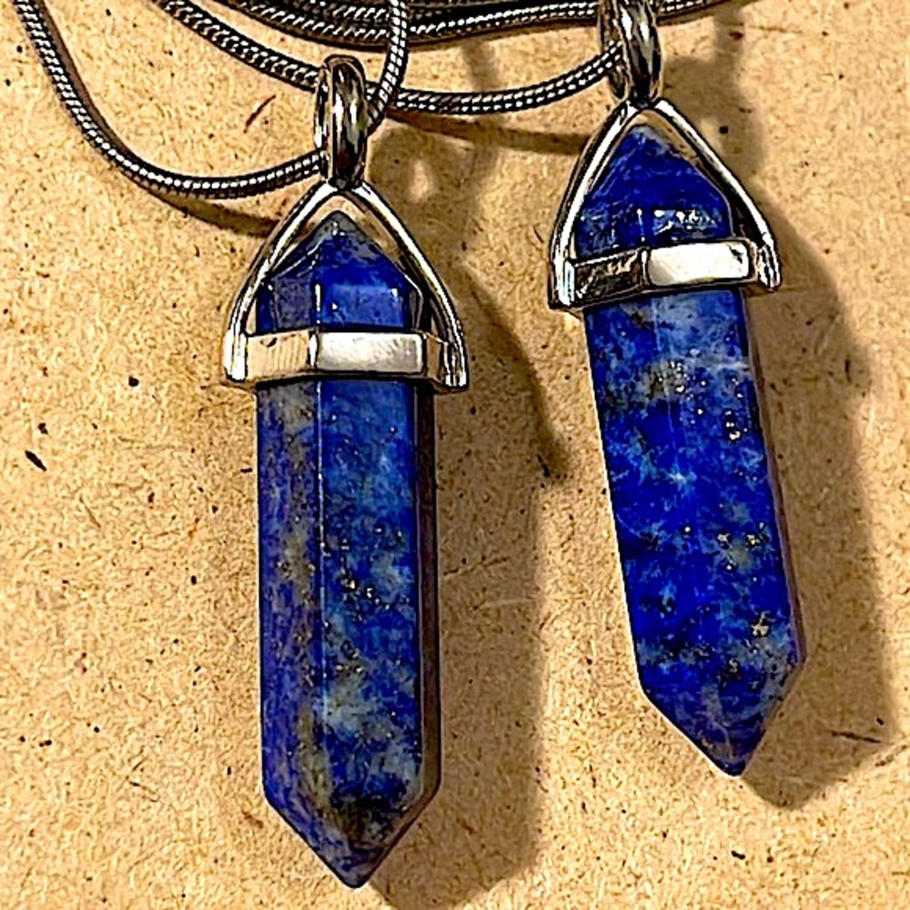 Authentic Lapis Lazuli Bullet Pendant w/ chain 💙✨